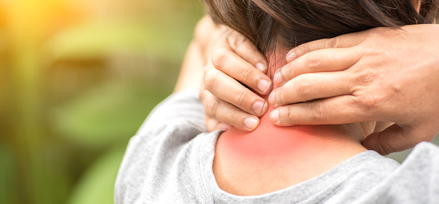 Patient with chronic neck pain in need of spinal decompression therapy at Advanced Physical Medicine & Rehab in Miami